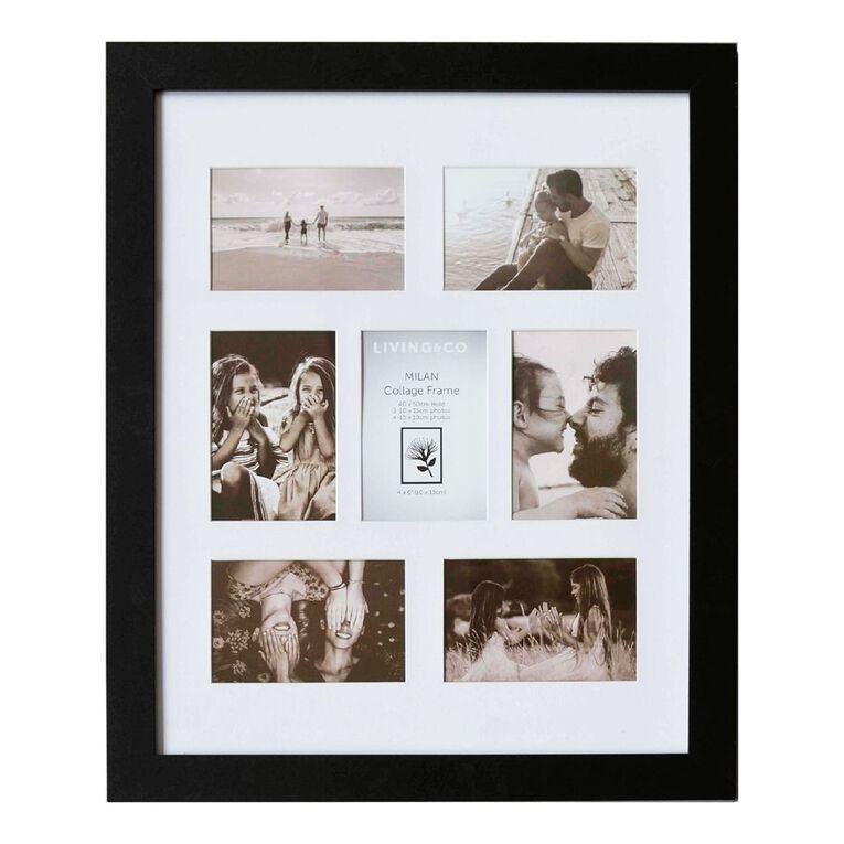 Living & Co Milan Collage Frame Black 15cm x 55cm, Black, hi-res