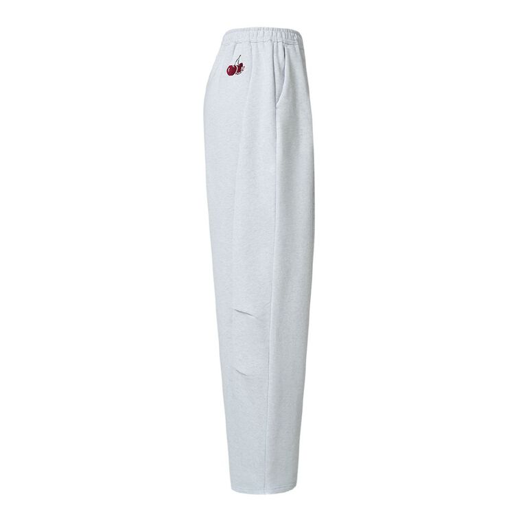 BRDRLESS Pleat Front Baggy Trackpants, Grey Marle, hi-res