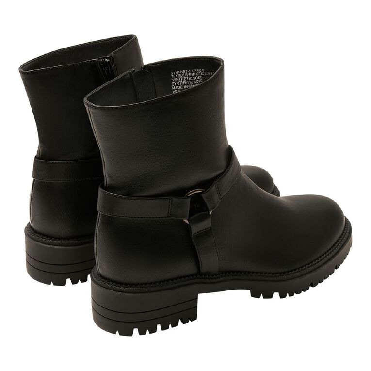 H&H Women's Hadley Moto Ankle Boots, Black, hi-res