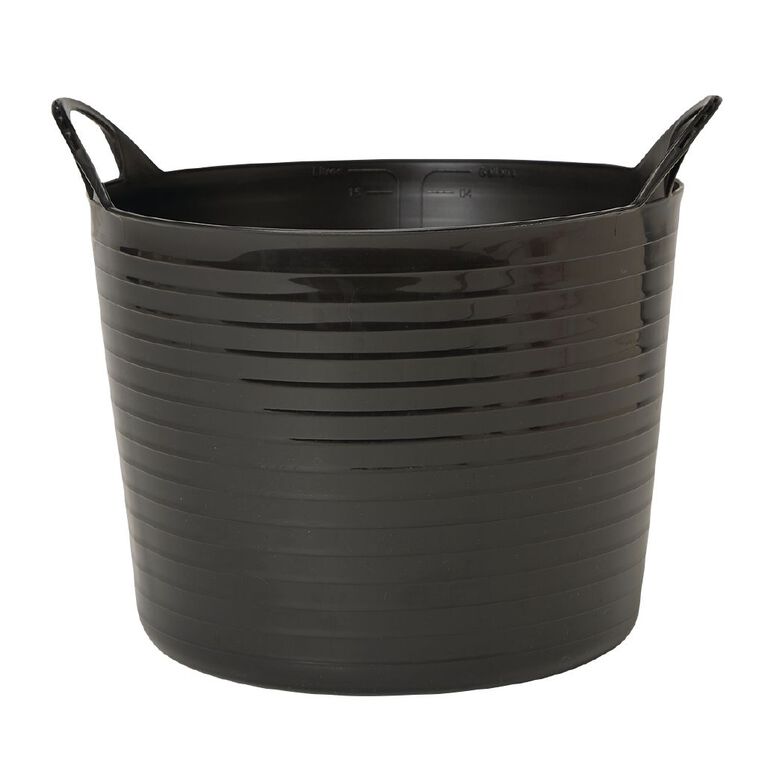 Living & Co Round Flexi Tub Black 42L, , hi-res