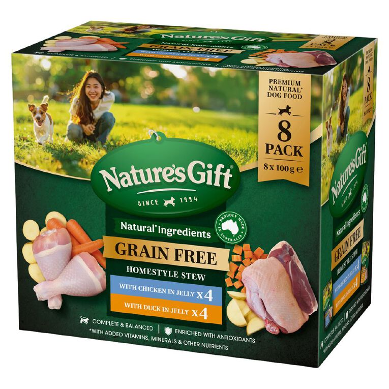 Nature's Gift Jelly Chicken and Duck Wet Dog Food 8 Pack, , hi-res