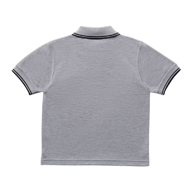 Schooltex Mosston Short Sleeve Contrast Polo, Grey Mid, hi-res