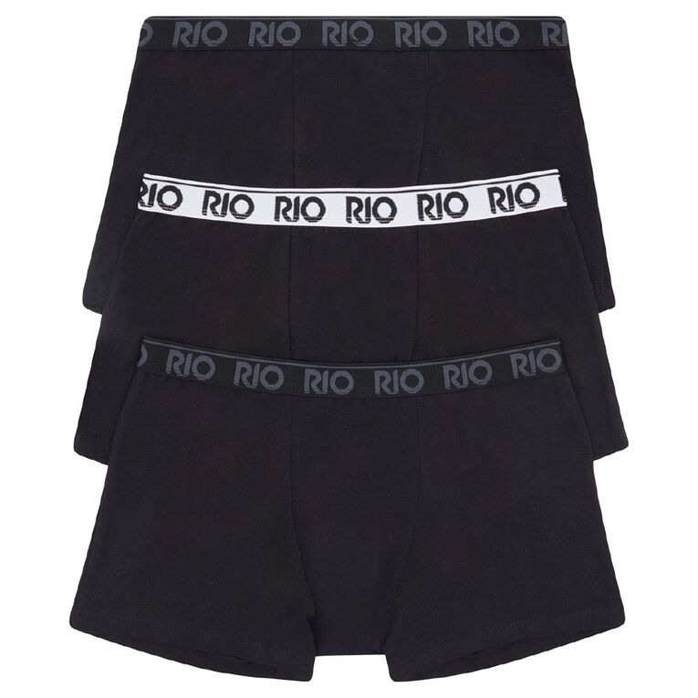 Rio Men's Hipster Trunks 3 Pack, Black, hi-res