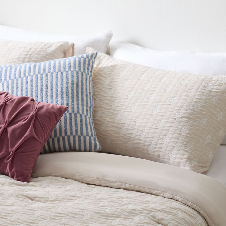 Living & Co 3 Piece Comforter Set Matelasse Bud Natural King, , hi-res