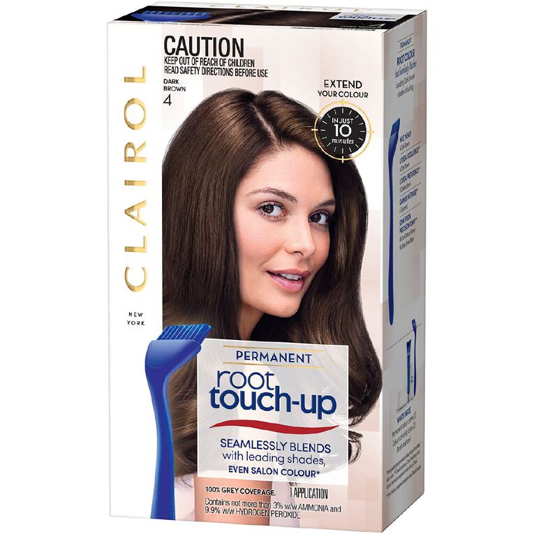 Clairol Nice N Easy Permanent Root Touch Up Hair Colour Dark Brown 4, , hi-res
