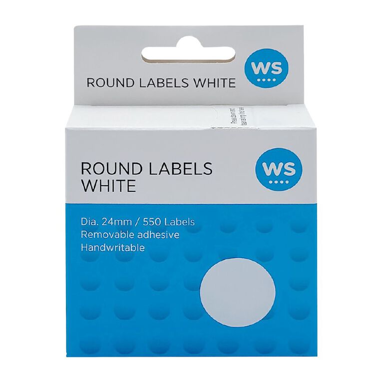 WS Dispenser Dot Handwritable 550 Labels 24mm Diameter, , hi-res