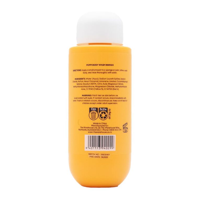 Poppi Body Wash Tropical Mango 400ml, , hi-res