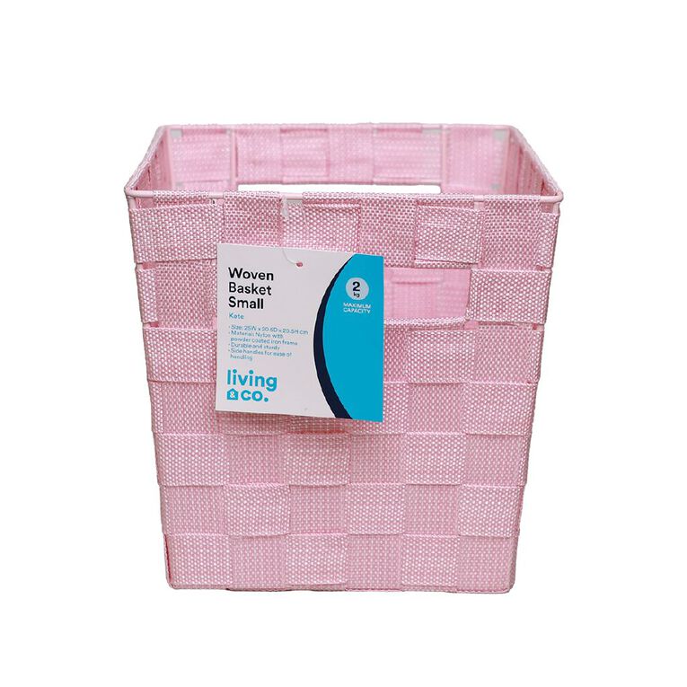 Living & Co Woven Basket Pink Small, , hi-res
