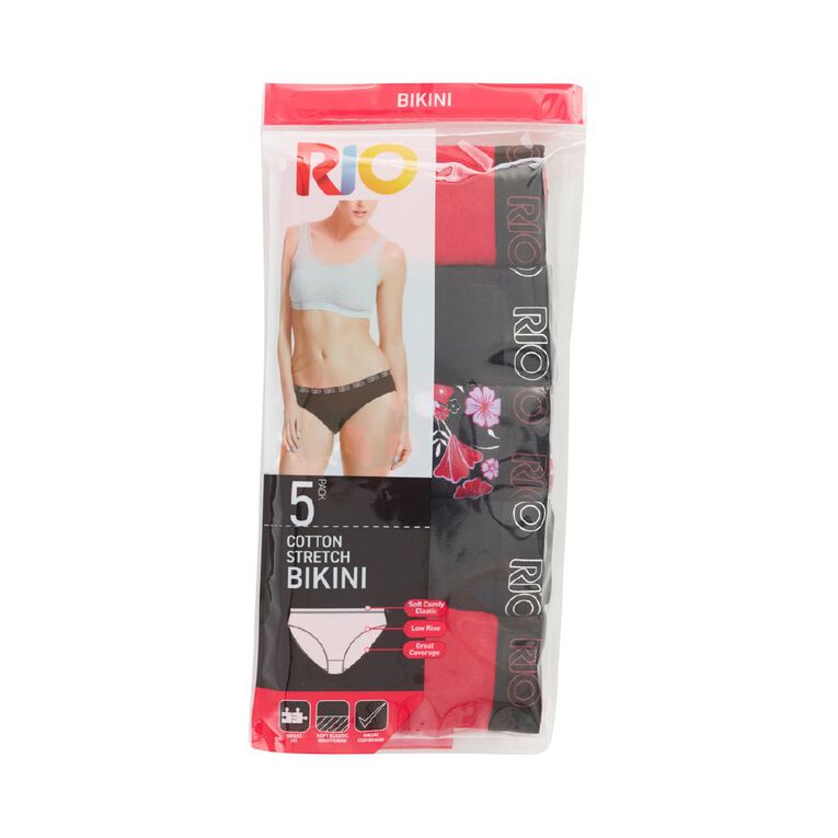 Rio Women's Bikini Briefs 5 Pack, Red, hi-res