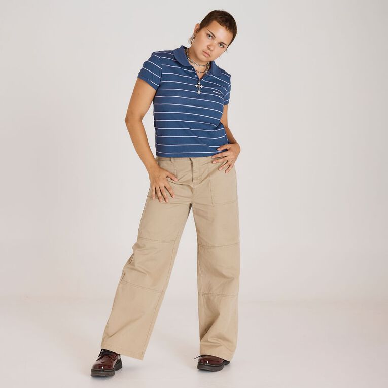 BRDRLESS Ivy Stripe Polo, Navy, hi-res