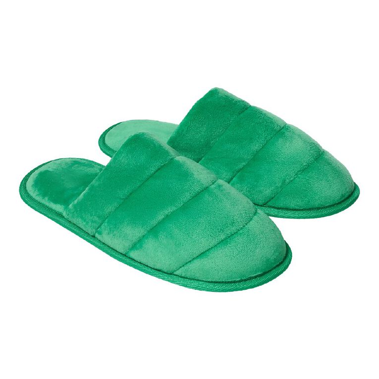 H&H Women's Puff Scuff Slippers, Emerald, hi-res