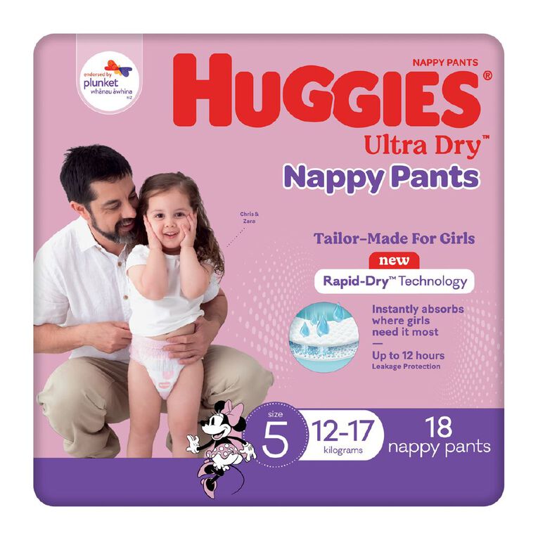 Huggies Girls' Convenience Walker Ultra Dry Pants Size 5 18 Pack The Warehouse