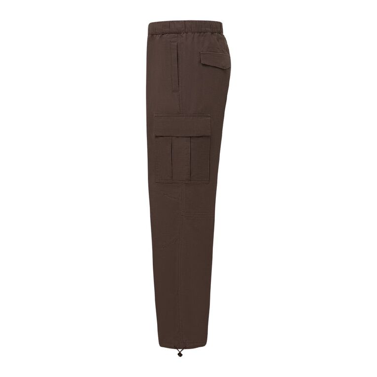 Garage Men's Pants Relaxed Elastic Waist, Brown Dark, hi-res