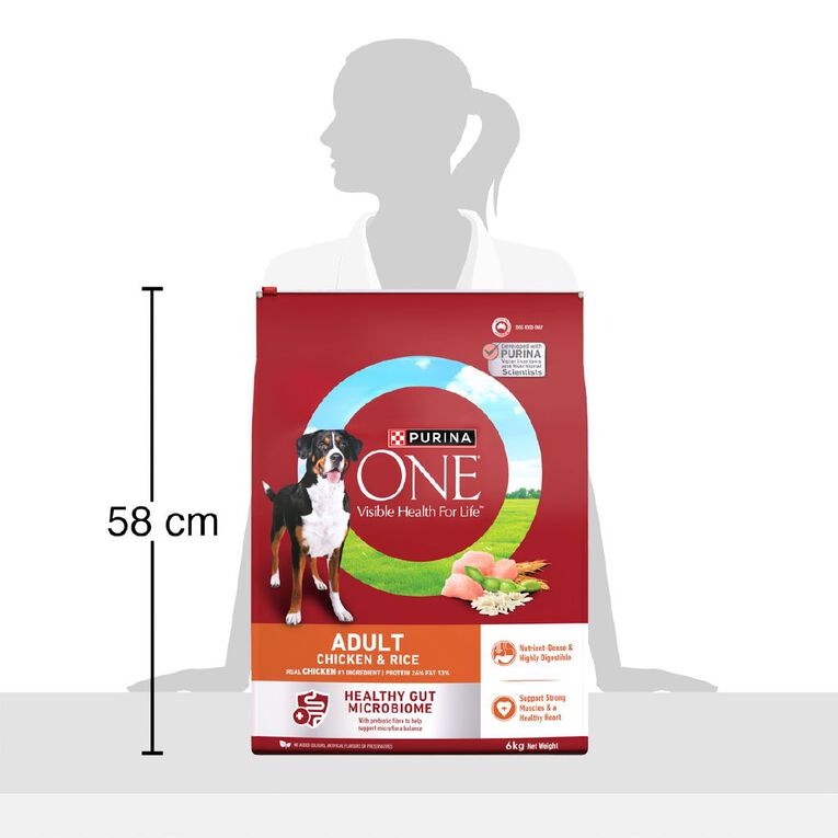 PURINA ONE Adult Chicken & Rice Dry Dog Food 6kg, , hi-res