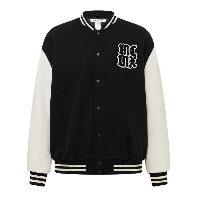 Garage Men's Varsity Jacket, Black/White, hi-res