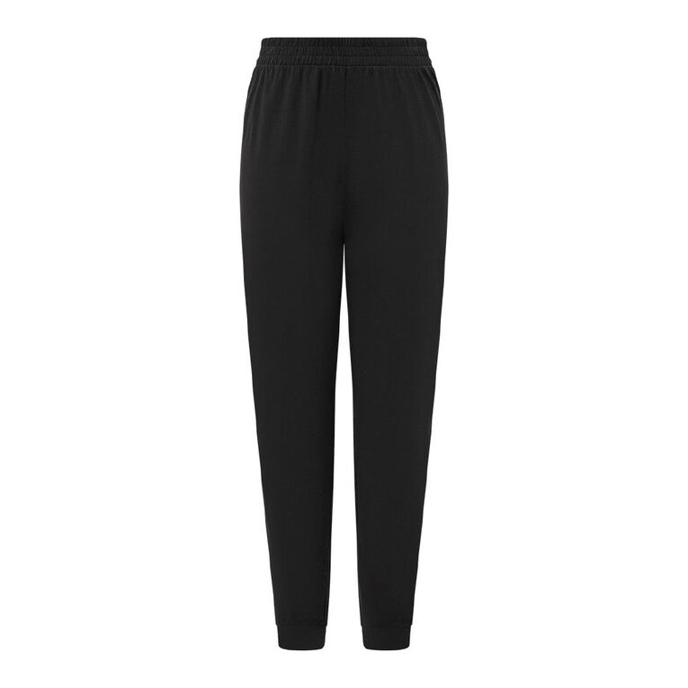 H&H Women's Knitted Cuffed Pyjama Pants, Black, hi-res