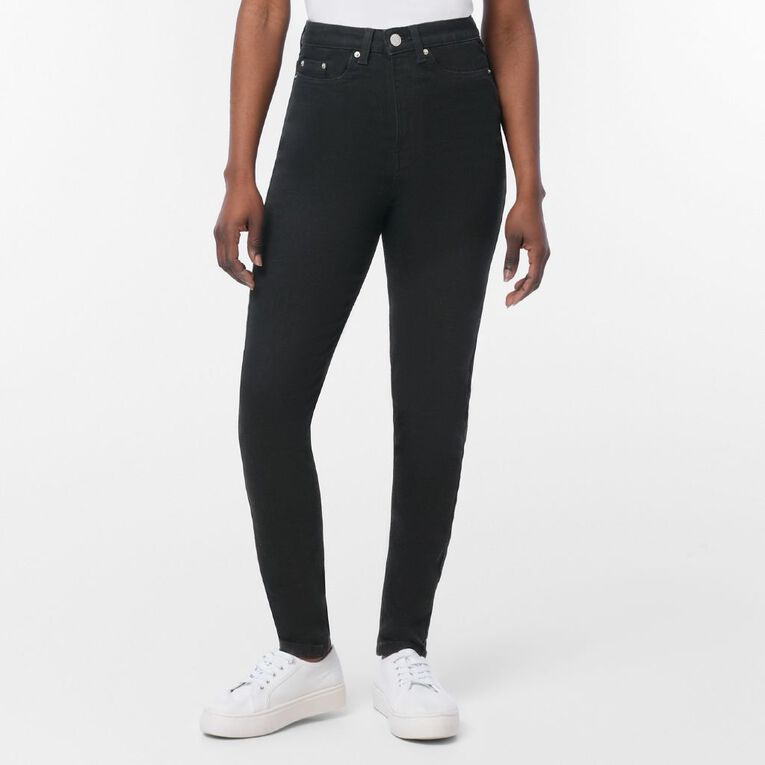H&H Women's High Rise Skinny Jeans, Black, hi-res