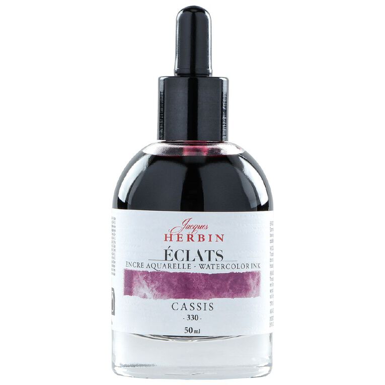 Jacques Herbin Eclats Watercolour Ink 330 Blackcurrant 50ml, , hi-res