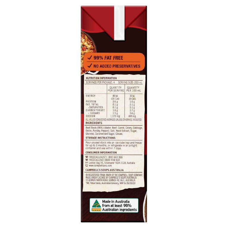 Campbell's Real Stock Beef 1L, , hi-res