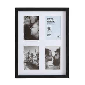 Living & Co Premium Collage Frame 4 Openings Black 4in x 6in