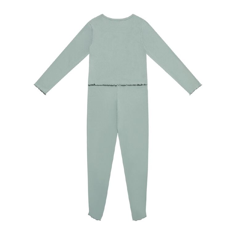 H&H Girls' Rib Pyjama Set, Blue Light, hi-res