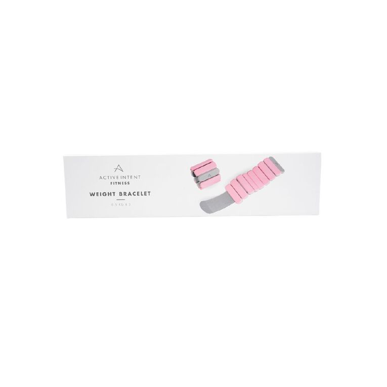 Active Intent Fitness Silicone Weight Bracelet 0.5kg Pink 2 Pack, , hi-res