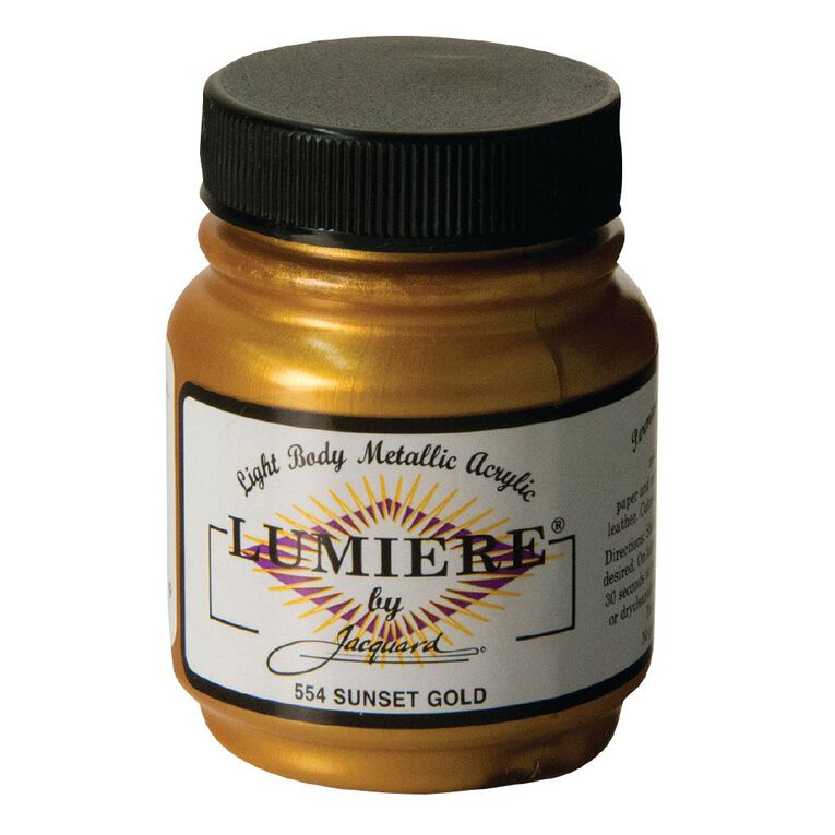 Jacquard Lumiere Acrylic Paint Sunset Gold 66.54ml, , hi-res