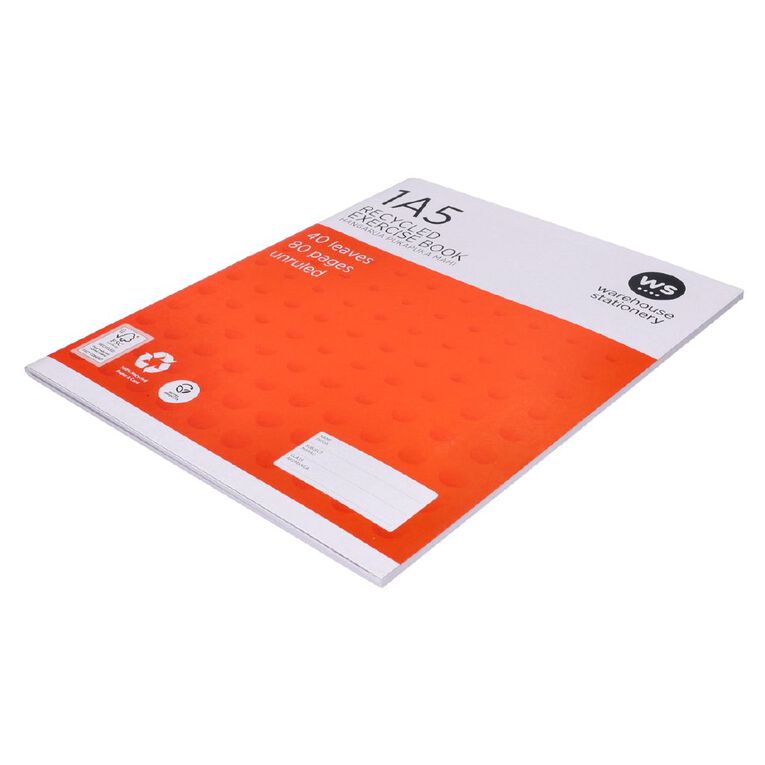 WS Exercise Book 1A5 UB Blank 40 Leaf Orange, , hi-res