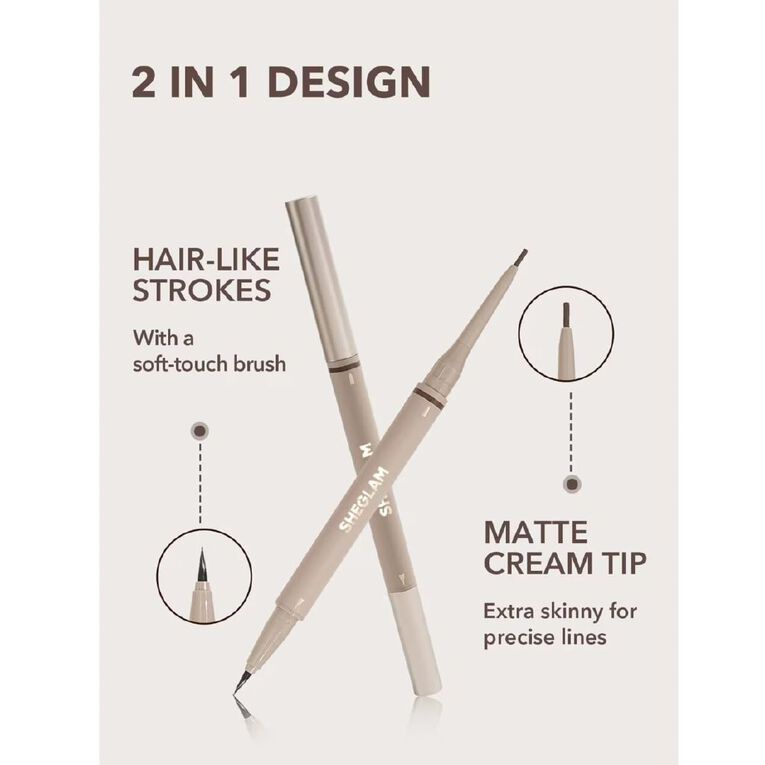 Sheglam Brows on Demand 2 in 1 Brow Pencil Taupe, , hi-res