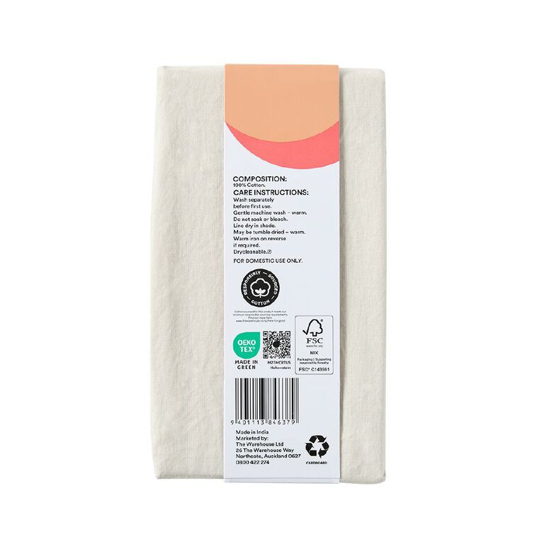 Living & Co 100% Washed Cotton Euro Pillowcase Natural One Size, , hi-res