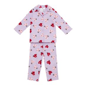 H&H Girls' Flannelette Button Up Pyjama Set