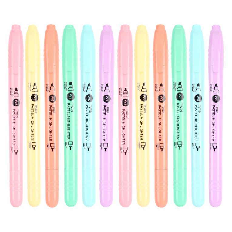Uniti Dual Tip Highlighters 12 Pack, , hi-res