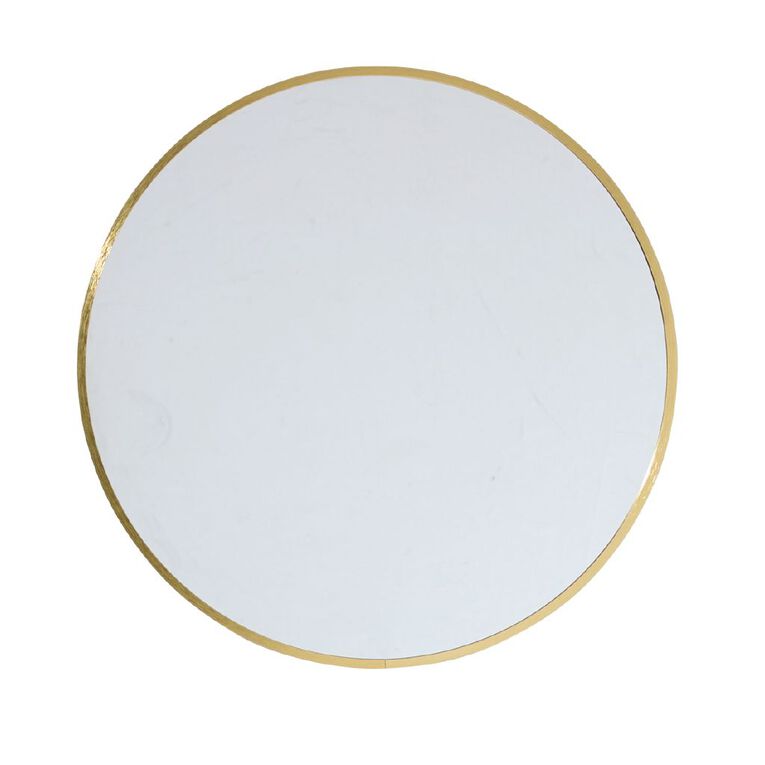 Living & Co Round Aluminum Frame Mirror Gold, , hi-res
