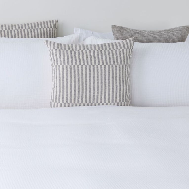 Living & Co Duvet Cover Set Cotton Muslin White King, , hi-res
