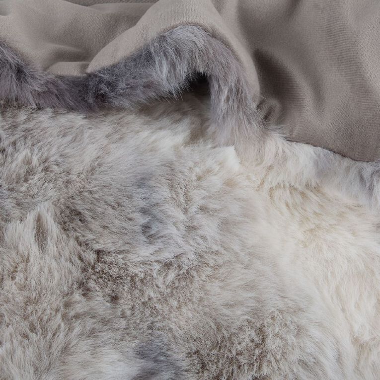 Living & Co Throw Bubble Faux Fur Grey 127cm x 152cm, , hi-res