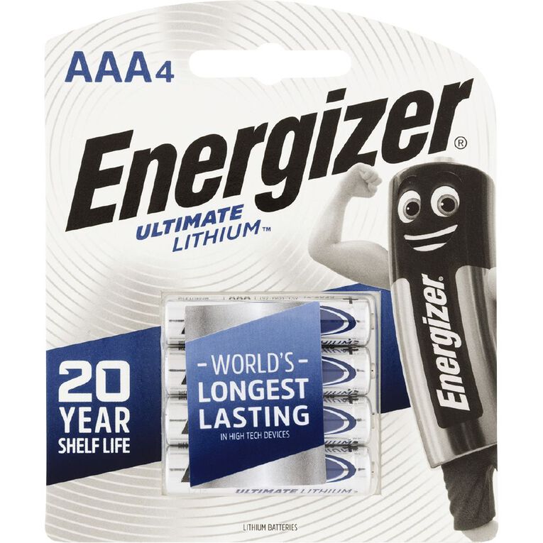 Energizer Ultimate Lithium Batteries AAA 4 Pack, , hi-res