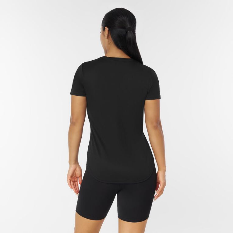 Active Intent Women's Supporter Crew Mesh Tee, Black, hi-res