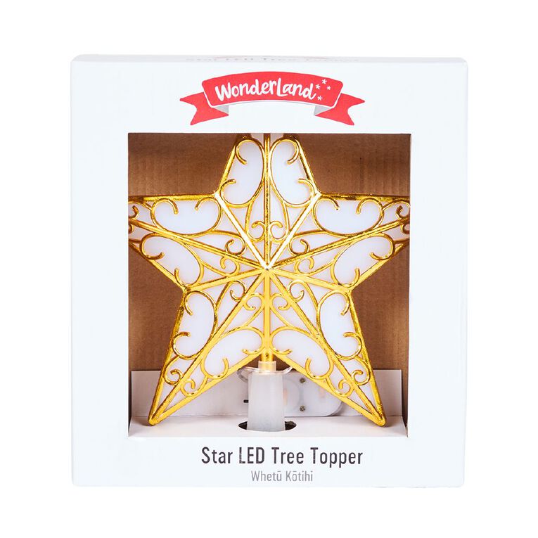 Wonderland Star Christmas Tree Topper LED Battery, , hi-res