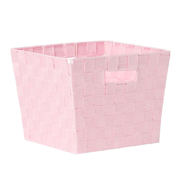 Living & Co Woven Basket Pink Medium, , hi-res