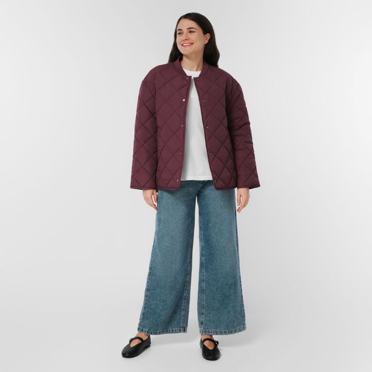 H&H Women's Quilt Jacket, Red Dark, hi-res