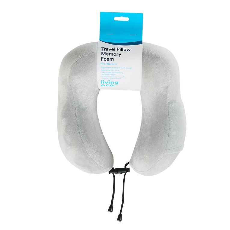 Living & Co Travel Pillow Memory Foam Black, , hi-res