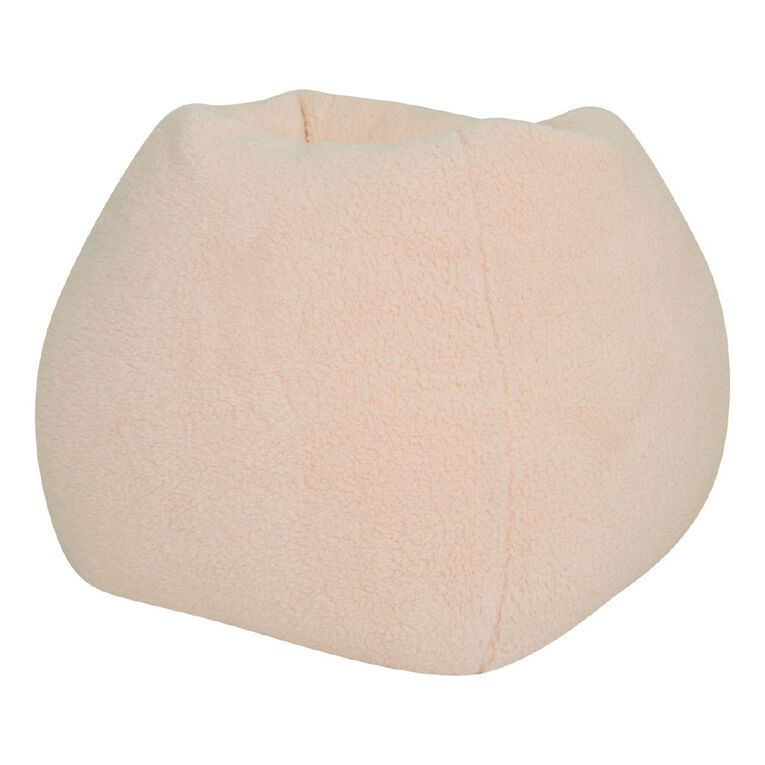 Living & Co Kids Sherpa Bean Bag Cover 200L Pink, , hi-res