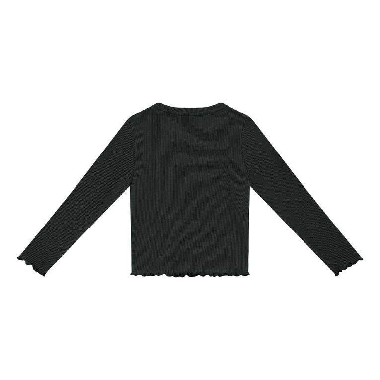 Young Original Long Sleeve Rib Top, Grey Dark, hi-res