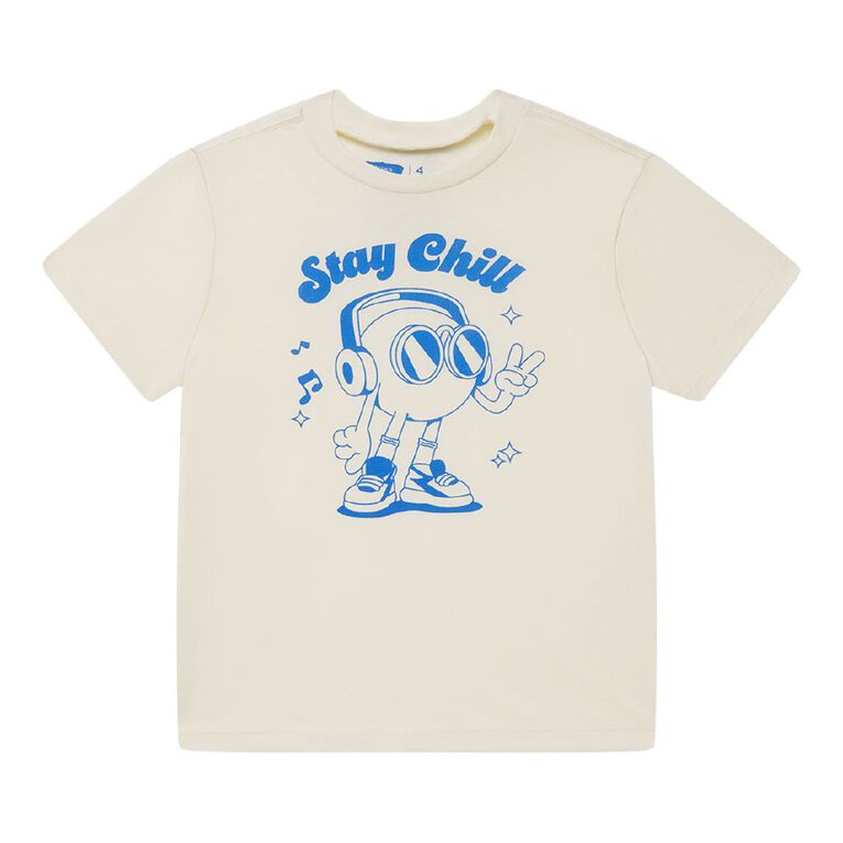 Young Original Short Sleeve Print Tee, Cream, hi-res