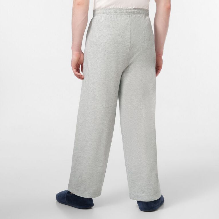 H&H Men's Plain Knit Pyjama Pants, Grey Marle, hi-res