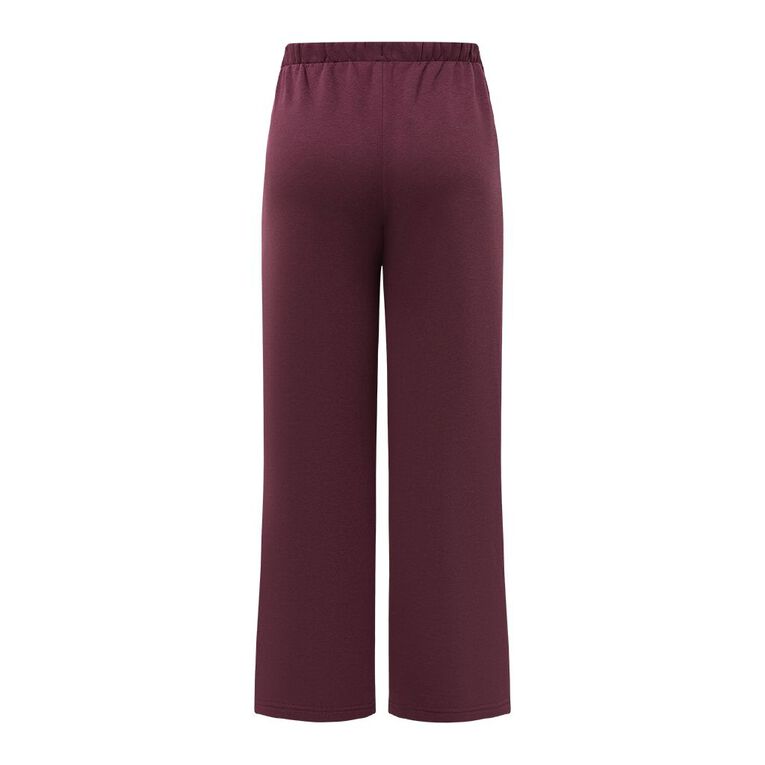 H&H Women's Wide Leg Track Pants, Red Dark, hi-res