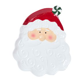 Wonderland Home Santa Embossed Platter Red/White 30cm