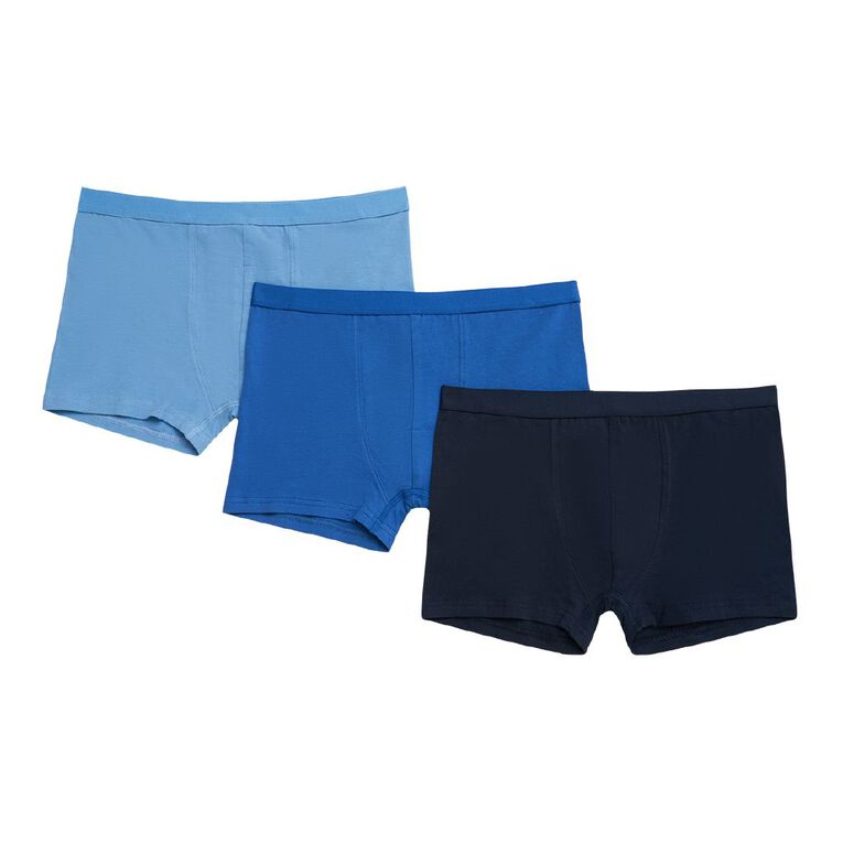 H&H Boys' Trunks 3 Pack, Blue Mid, hi-res