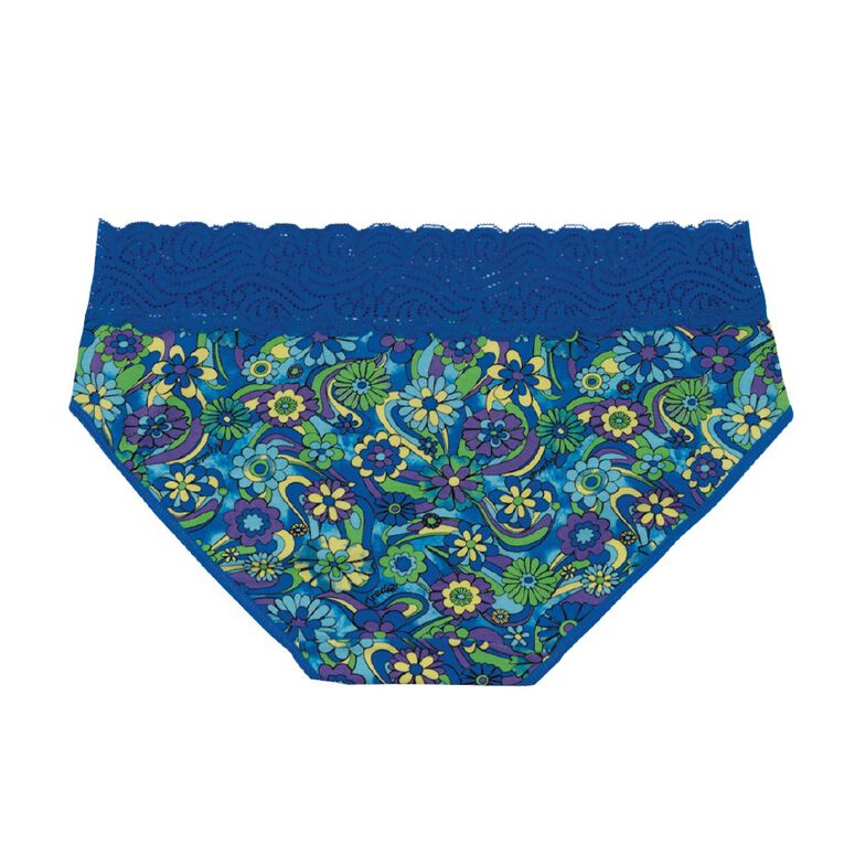 Tradie Women's Lace Waist Bikini 2 Pack, Blue Mid, hi-res