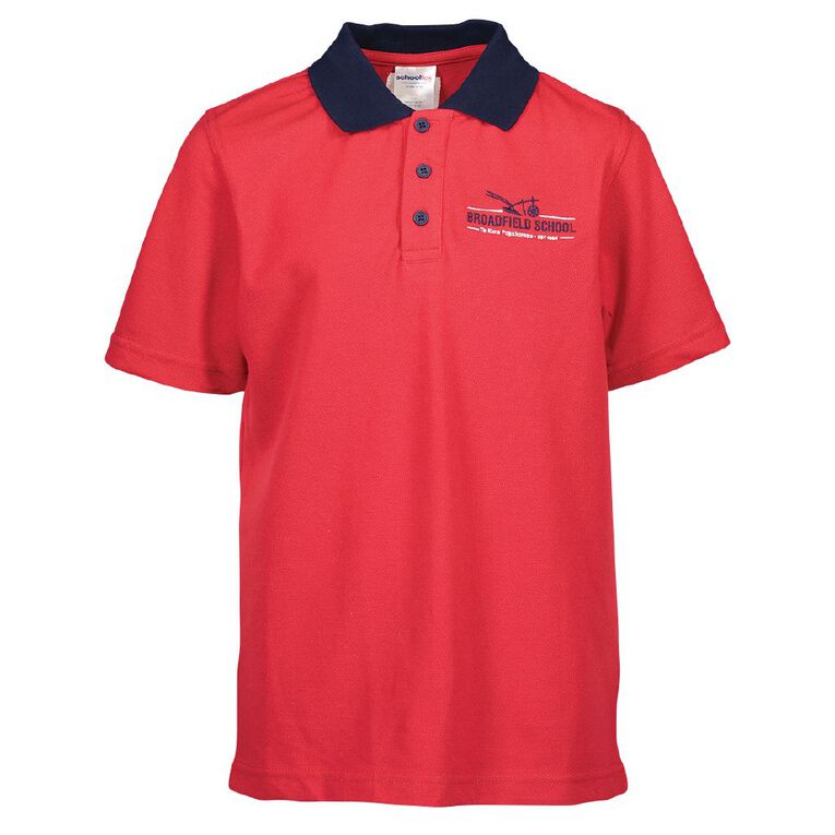 Schooltex Broadfield School Senior Sport Shirt, Red/Navy, hi-res